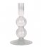 Present Time Świecznik Candle holder Swirl Bubbles glass Clear (PT3727CL)