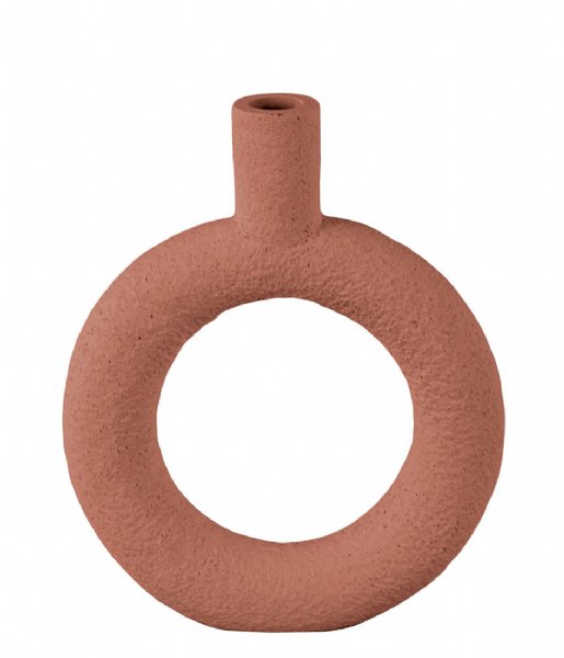 Present Time  Vase Ring round polyresin Terracotta Orange (PT3744OR)