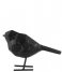 Present Time  Statue bird small polyresin marble print Black (PT3756BK)