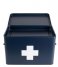 Present Time  Medicine storage box large metal matt Dark Blue (PT3769DB)