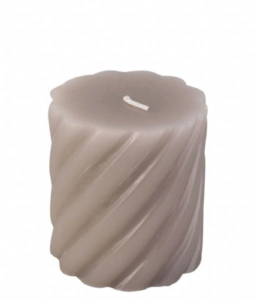 Present Time  Pillar candle Swirl small Warm Grey (PT3795GY)