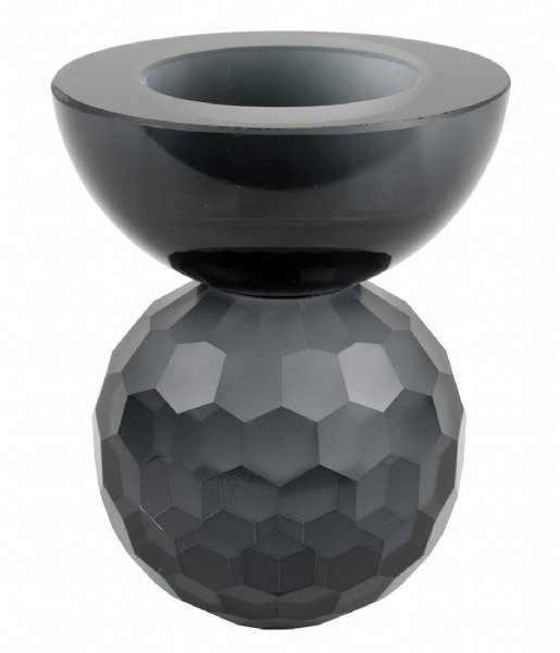 Present Time Świecznik Candle holder Crystal Art small Bowl Black (PT3642BK)