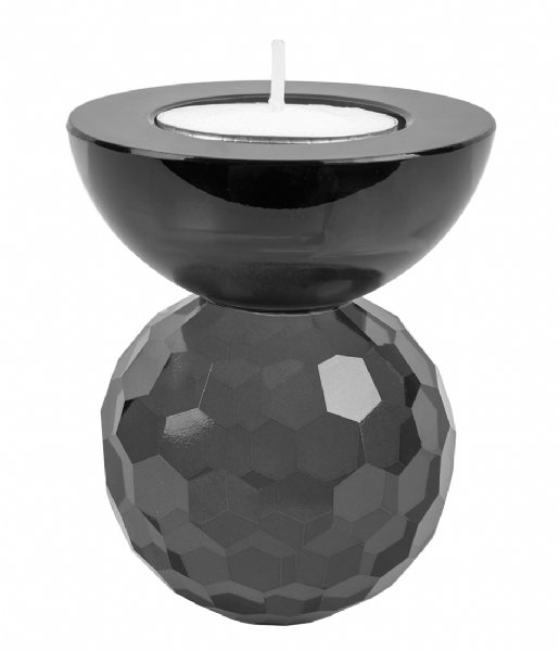 Present Time Świecznik Candle holder Crystal Art small Bowl Black (PT3642BK)