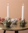 Present Time Świecznik Candle holder Flower porcelain Grayed Jade (PT3507GR)