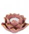 Present Time Świecznik Candle holder Flower porcelain Soft Pink (PT3507PI)