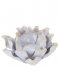 Present Time Świecznik Candle holder Flower porcelain White (PT3507WH)