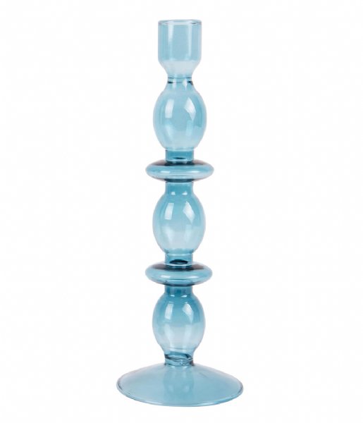 Present Time Świecznik Candle holder Glass Art bubbles large Blue (PT3638BL)