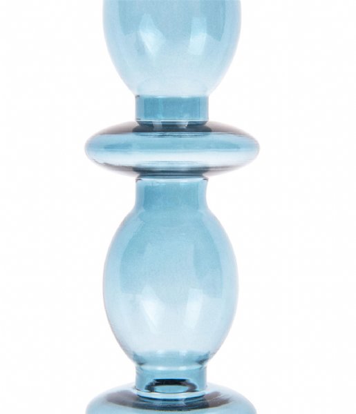Present Time Świecznik Candle holder Glass Art bubbles large Blue (PT3638BL)