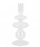 Present Time Świecznik Candle holder Glass Art rings medium Clear (PT3635CL)