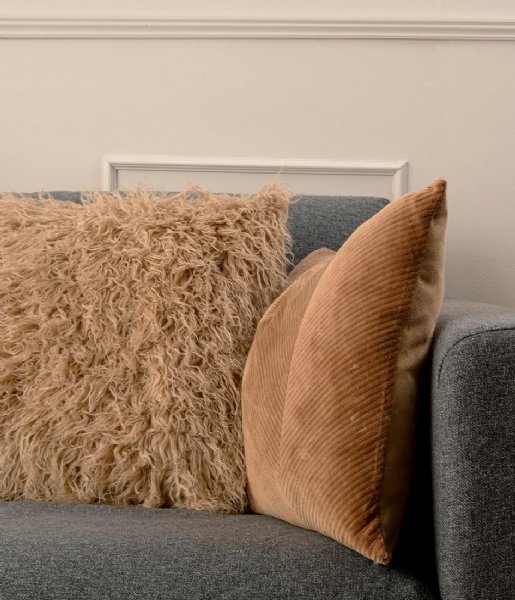 Present Time Poduszkę dekoracyjne Cushion Ribbed Velvet Sand Brown (PT3668)