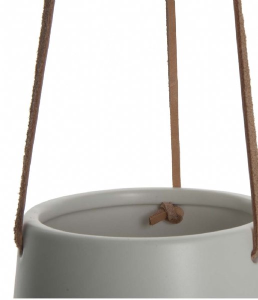 Present Time Bloempot Hanging pot Skittle ceramic Leather cord matt white (PT2846WH) Present Time Bloempot Hanging pot Skittle ceramic Leather cord matt white (PT2846WH)