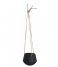 Present Time  Hanging pot Skittle ceramic small Leather cord matt black (PT2845BK)