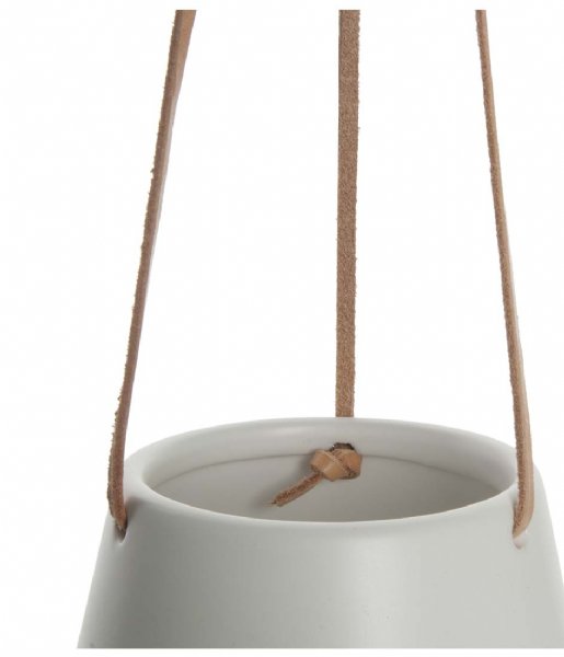 Present Time Bloempot Hanging pot Skittle ceramic small Leather cord matte white (PT2845WH) Present Time Bloempot Hanging pot Skittle ceramic small Leather cord matte white (PT2845WH)