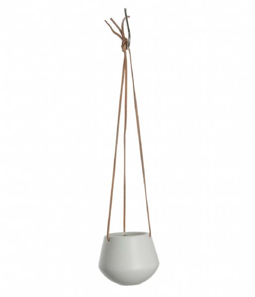 Present Time Bloempot Hanging pot Skittle ceramic small Leather cord matte white (PT2845WH) Present Time Bloempot Hanging pot Skittle ceramic small Leather cord matte white (PT2845WH)