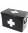 Present Time Decoratief object Medicine Storage Box Metal W. White Cross L Black (PT2950L) Present Time Decoratief object Medicine Storage Box Metal W. White Cross L Black (PT2950L)