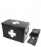 Present Time Decoratief object Medicine Storage Box Metal W. White Cross L Black (PT2950L) Present Time Decoratief object Medicine Storage Box Metal W. White Cross L Black (PT2950L)