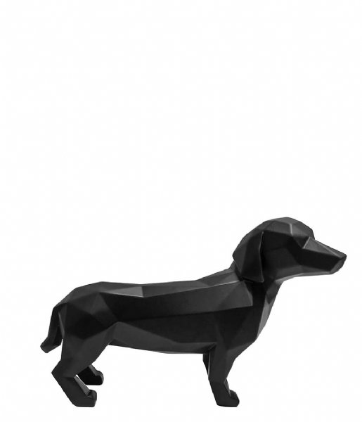 Present Time  Statue Origami Dog standing polyresin matt black (PT3494BK)
