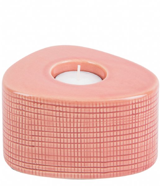 Present Time Świecznik T-light holder Triangle ceramic medium Pink (PT3596PI)