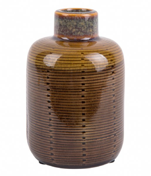 Present Time  Vase Bottle ceramic small Brown (PT3593BR)