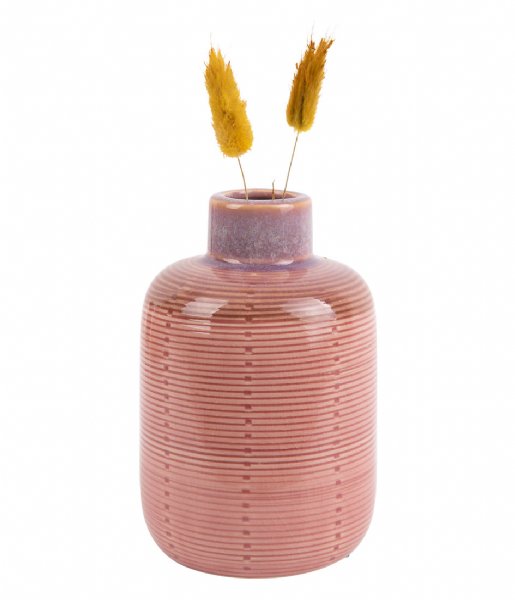 Present Time  Vase Bottle ceramic small Pink (PT3593PI)
