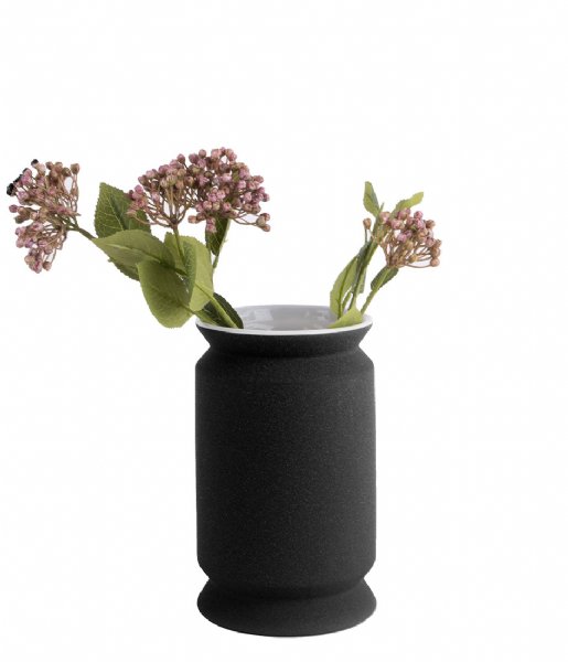 Present Time  Vase Cast double edged ceramic Black (PT3477BK)