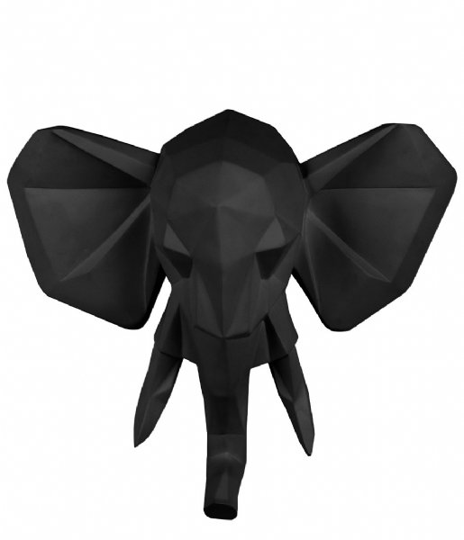 Present Time  Wall hanger Origami Elephant polyresin matt black Black (PT3437BK)