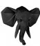 Present Time  Wall hanger Origami Elephant polyresin matt black Black (PT3437BK)