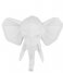 Present TimeWall hanger Origami Elephant polyresin matt white White (PT3437WH)