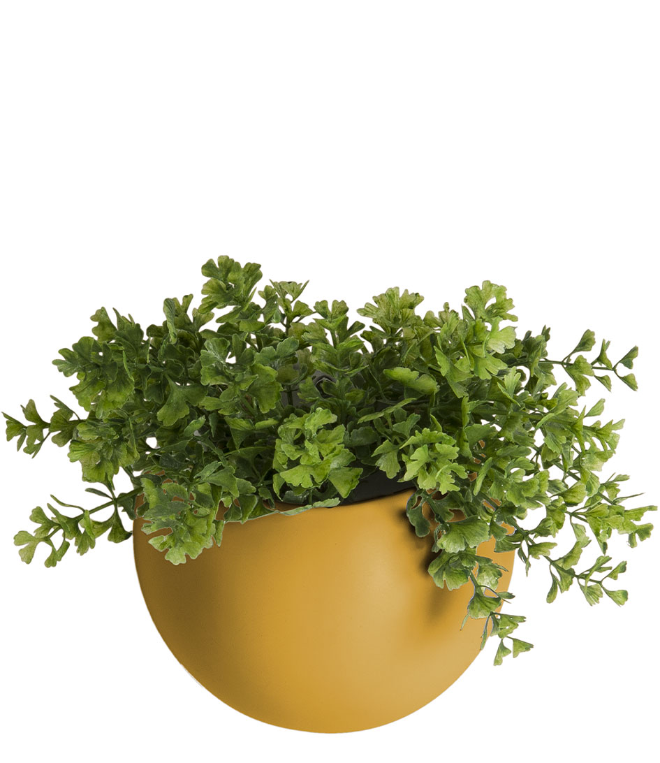 Present Time Bloempot Wall plant pot Globe ceramic matt Ochre yellow