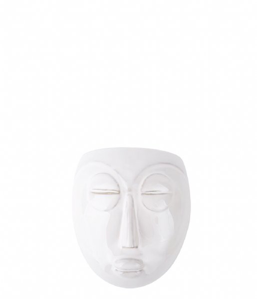 Present Time  Wall plant pot Mask glazed white (PT3504WH)