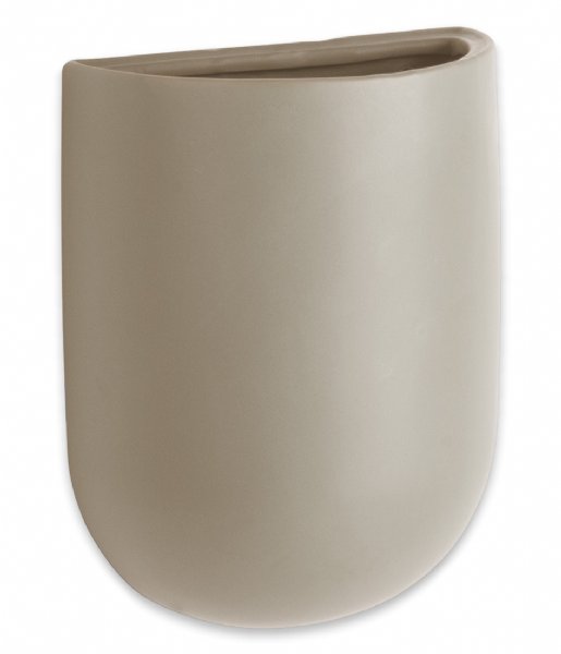 Present Time  Wall Plant Pot Oval Ceramic Matt Warm Grey (PT3383WG)