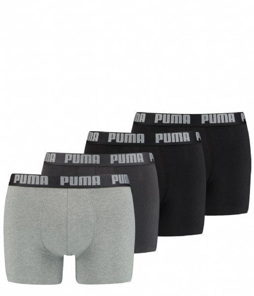 Puma  Basic Boxer 4P 4-Pack Black Grey Melange (004)