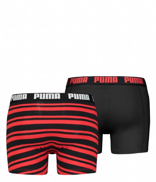 Puma Boxershort Heritage Stripe Boxer 2P Red / Black (786)