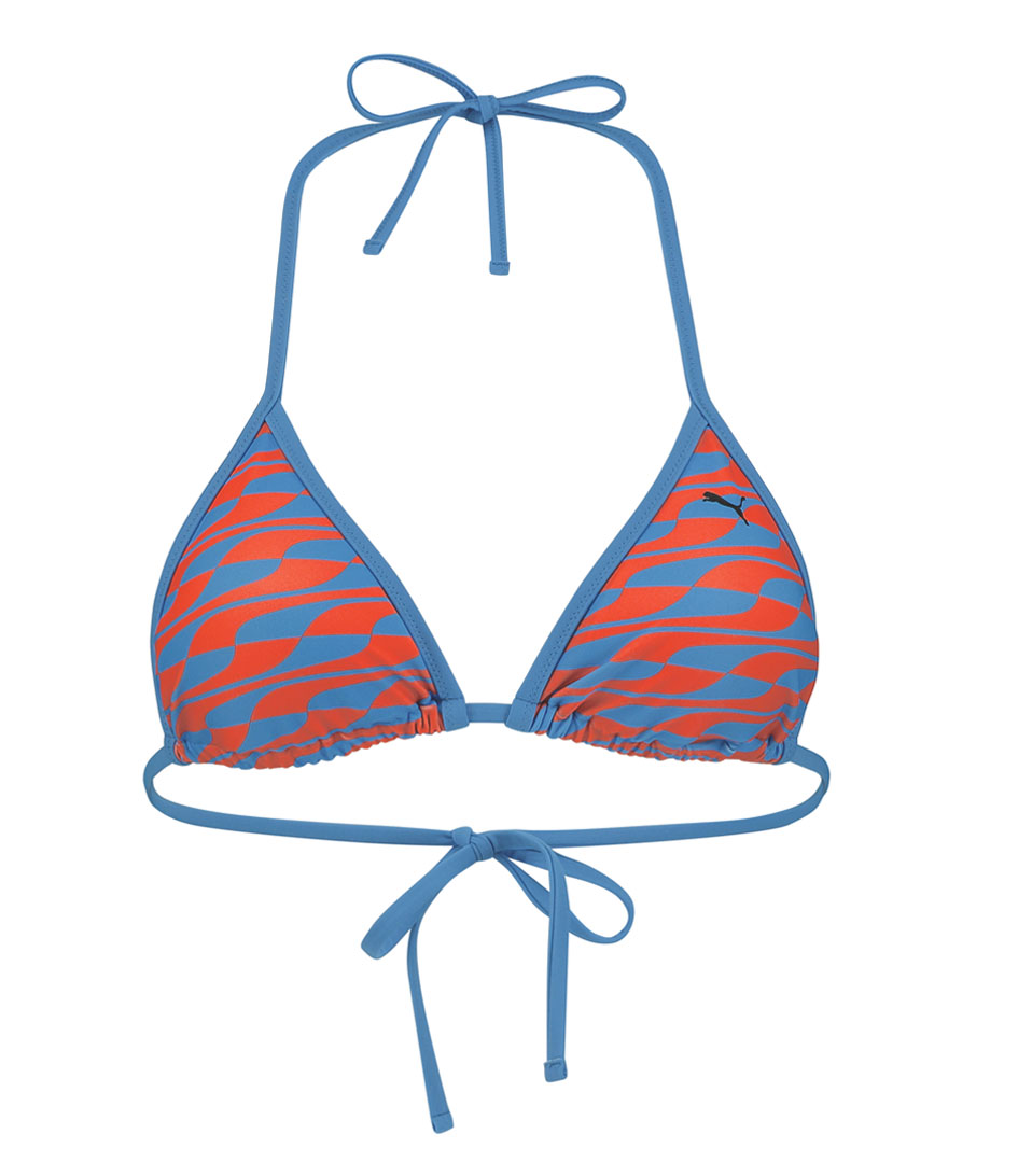 PUMA Swimwear Formstrip Triangle Top Bikini in het Blauw Dames Kleding voor voor Strandkleding 