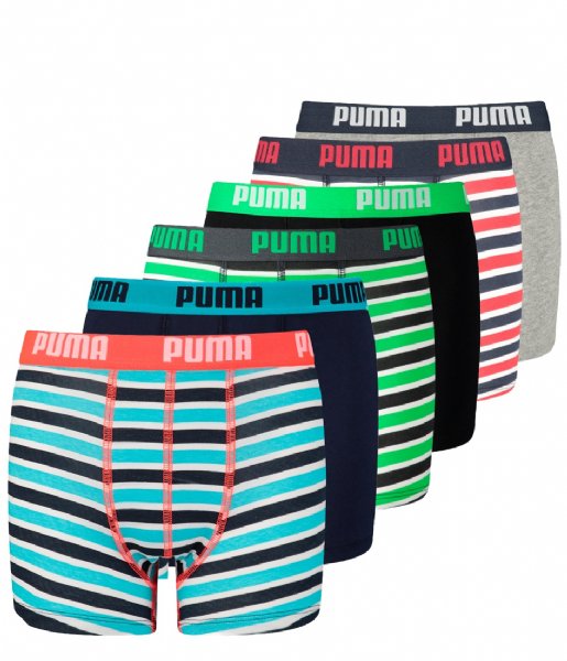 Puma Boxershort Basic Boxer Printed Stripe 6P Blue Green Red (001)