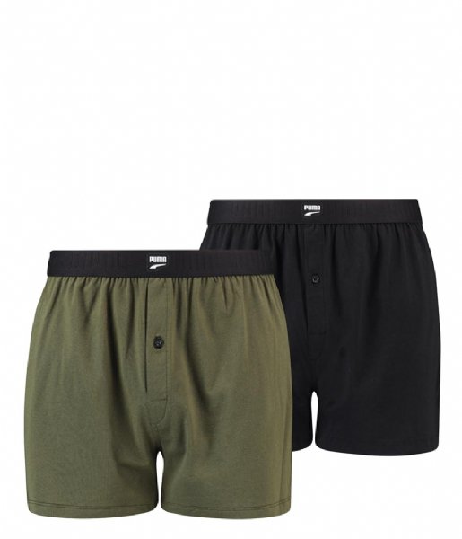 Puma Boxershort Loose Fit Jersey Boxer 2-Pack Forest (001)