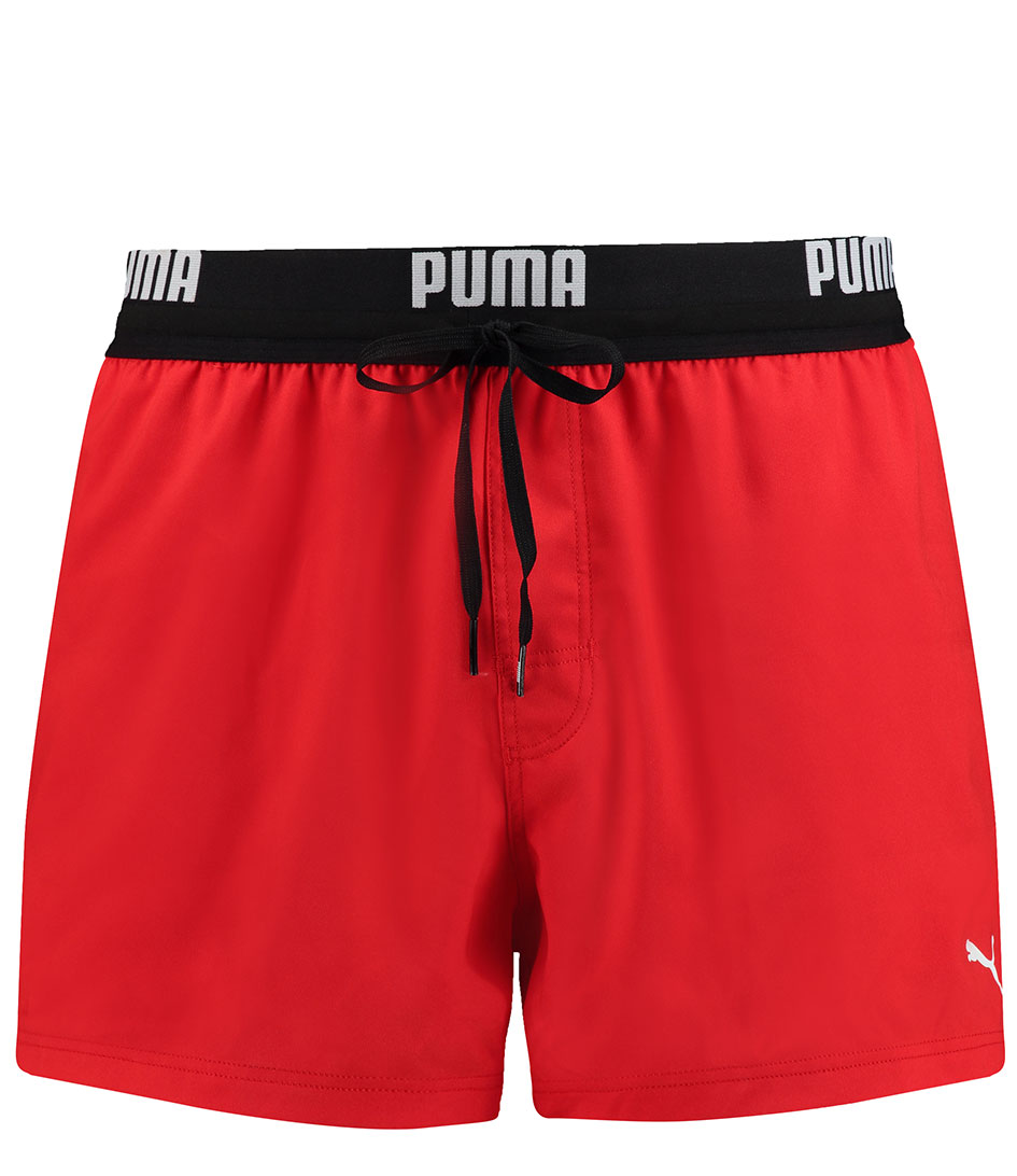 Puma Zwembroeken Logo Short Length Swim Shorts Red (002) | The Little ...