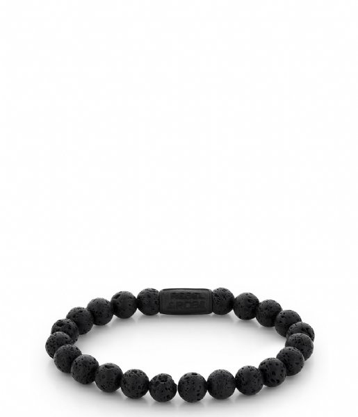 Rebel and Rose Armband Black Moon - All-Black - 8mm Zwart Rebel and Rose Armband Black Moon - All-Black - 8mm Zwart
