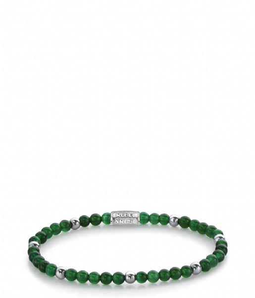 Rebel and Rose Armband Green Harmony - 4mm Groen/Zilverkleurig Rebel and Rose Armband Green Harmony - 4mm Groen/Zilverkleurig