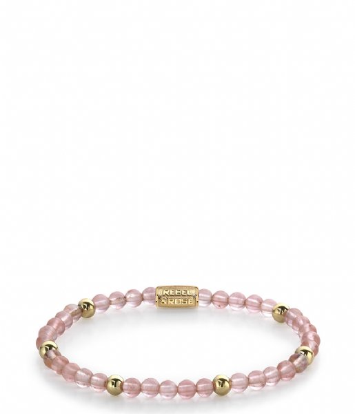 Rebel and Rose Armband Cherry Rose - 4mm - yellow gold plated Roze/goud-kleur Rebel and Rose Armband Cherry Rose - 4mm - yellow gold plated Roze/goud-kleur