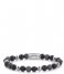 Rebel and Rose Armband Shiny Night - 6mm Zwart/Zilverkleur Rebel and Rose Armband Shiny Night - 6mm Zwart/Zilverkleur