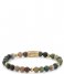 Rebel and Rose Armband Indian Summer II - 6mm - yellow gold plated Groen met beige/pastel kleuren Rebel and Rose Armband Indian Summer II - 6mm - yellow gold plated Groen met beige/pastel kleuren