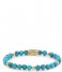 Rebel and Rose  Turquoise Delight II - 6mm - yellow gold plated Groenblauw met goud-kleur
