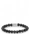 Rebel and Rose Armband Matt Grey Seduction - 8mm Grijs met zwarte aders - mat Rebel and Rose Armband Matt Grey Seduction - 8mm Grijs met zwarte aders - mat