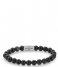 Rebel and Rose Armband Black Velvet - 8mm Zwart met witte banden Rebel and Rose Armband Black Velvet - 8mm Zwart met witte banden