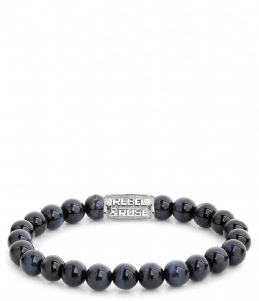 Rebel and Rose Armband Tiger Blues - 8mm Donkerblauw Rebel and Rose Armband Tiger Blues - 8mm Donkerblauw