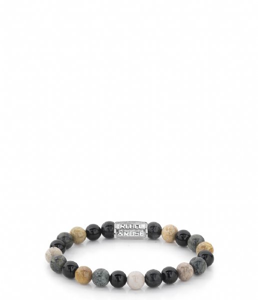 Rebel and Rose Armband Autumn Storm - 8mm Bruin/beige, groen en zwart Rebel and Rose Armband Autumn Storm - 8mm Bruin/beige, groen en zwart