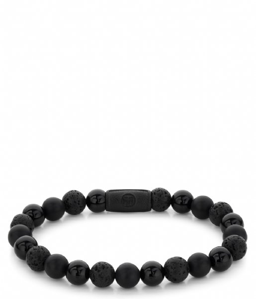 Rebel and Rose Armband Black Rocks - All-Black - 8mm 3 kleuren zwart Rebel and Rose Armband Black Rocks - All-Black - 8mm 3 kleuren zwart