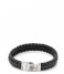 Rebel and Rose Armband Braided Raw Matt Black Zwart Rebel and Rose Armband Braided Raw Matt Black Zwart