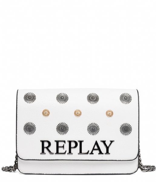 Replay  Shoulderbag With Appliques optical white